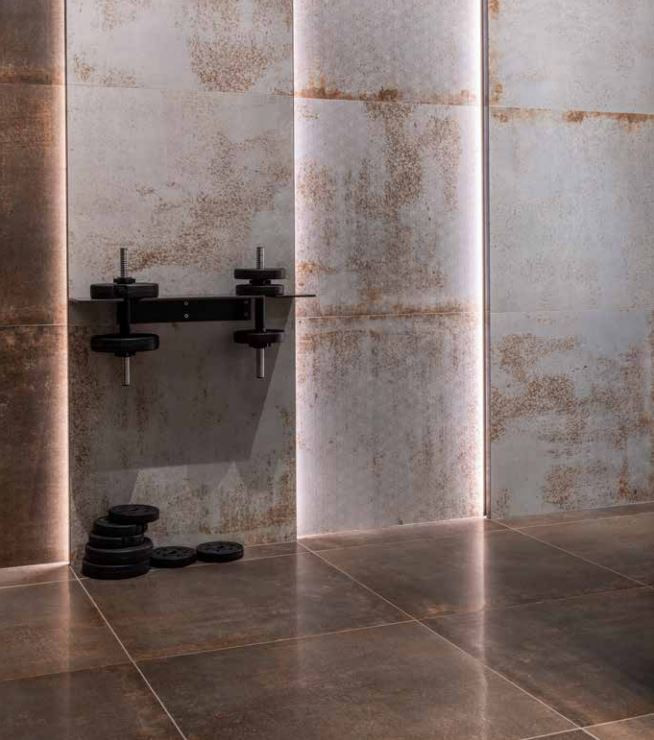 Rak EVOQUE METAL tegel Bruin Brown Mat 75x75 cm