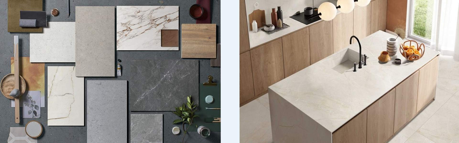 betonlooktegels in onze showroom