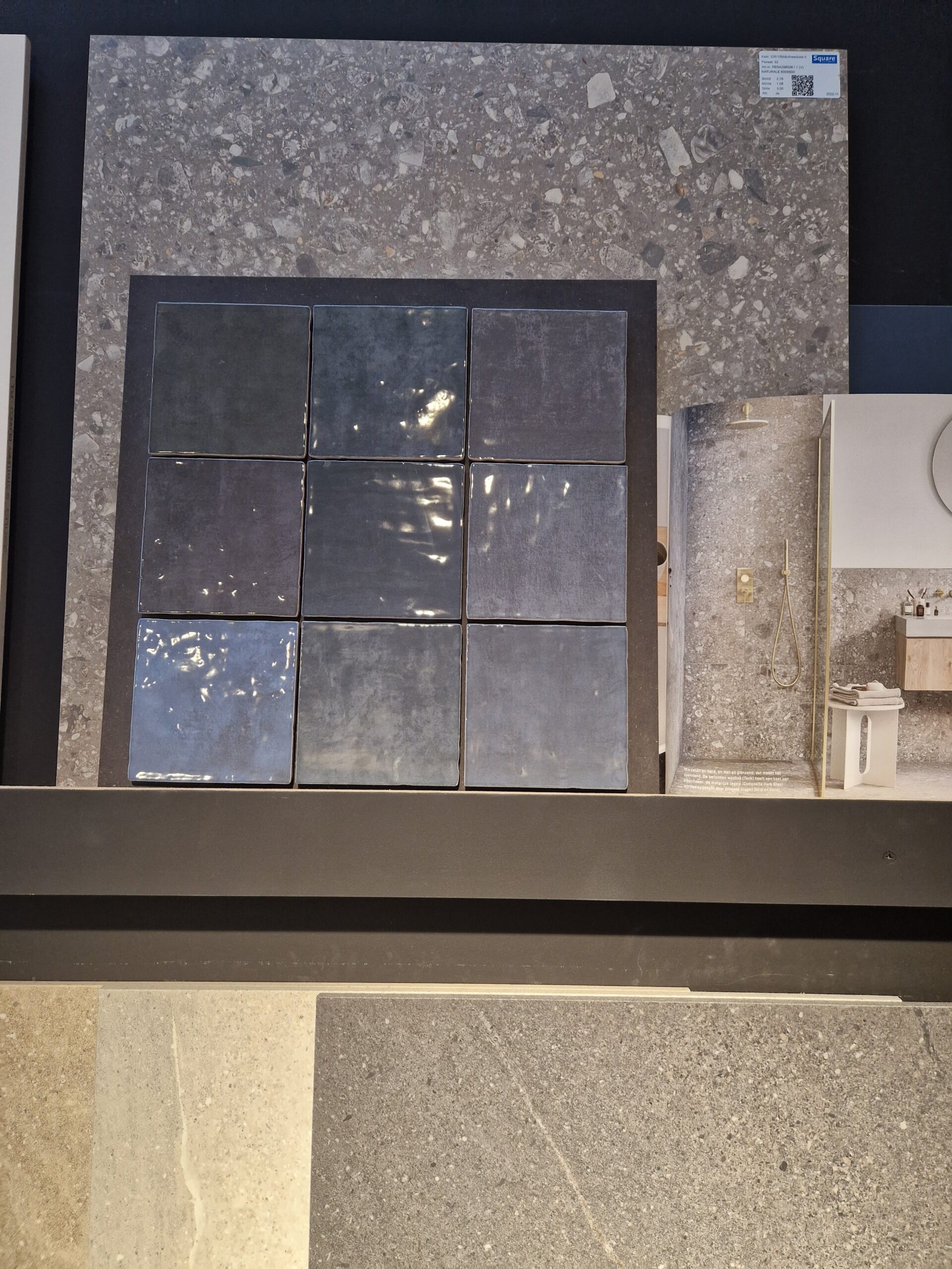 Grandeur MAROC tegel 11x11 cm antraciet glans