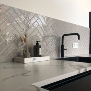 BLOCK tegel 7X30 cm Grijs glans